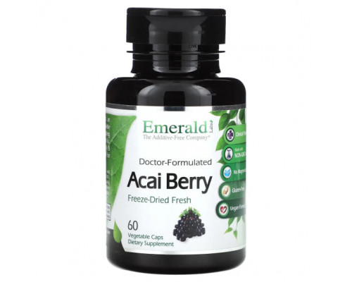 Фрукты и ягоды Emerald Laboratories, Ягоды асаи, 60 растительных капсул Фрукты и ягоды Emerald Laboratories, Ягоды асаи, 60 растительных капсул