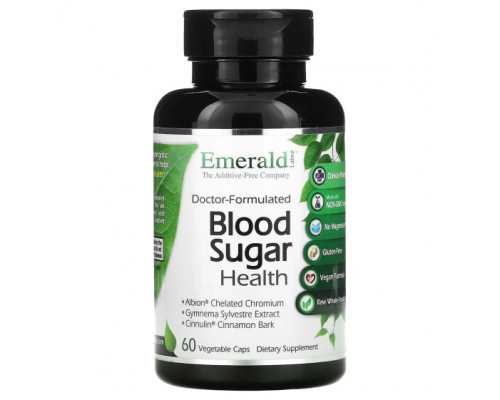 Для сердца и сосудов Emerald Laboratories, Blood Sugar Health, 60 растительных капсул Для сердца и сосудов Emerald Laboratories, Blood Sugar Health, 60 растительных капсул