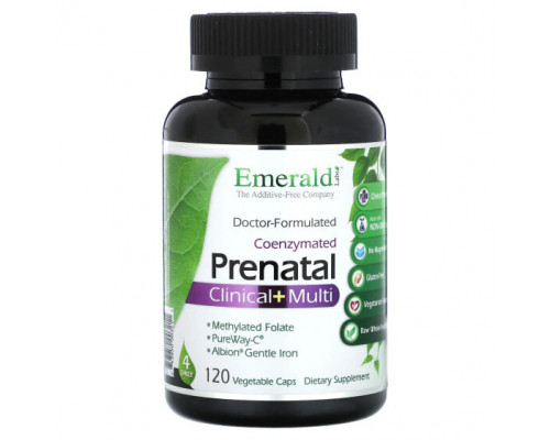 Женское здоровье Emerald Laboratories, Coenzymated Prenatal Clinical + Multi, 120 растительных капсул Женское здоровье Emerald Laboratories, Coenzymated Prenatal Clinical + Multi, 120 растительных капсул