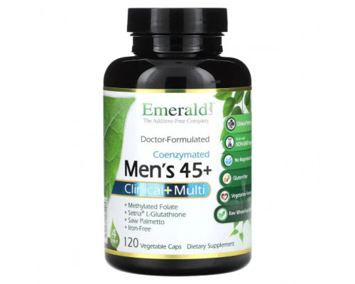 Мужское здоровье Emerald Laboratories, Coenzymated Men's 45+ Clinical + Multi, 120 растительных капсул Мужское здоровье Emerald Laboratories, Coenzymated Men's 45+ Clinical + Multi, 120 растительных капсул