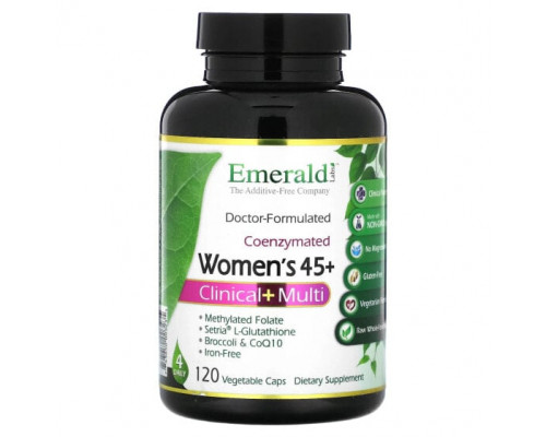 Женское здоровье Emerald Laboratories, Для женщин 45+, Clinical + Multi, 120 растительных капсул Женское здоровье Emerald Laboratories, Для женщин 45+, Clinical + Multi, 120 растительных капсул