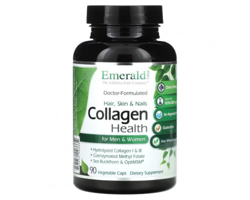 Коллаген Emerald Laboratories, Collagen Health для мужчин и женщин, 90 растительных капсул Коллаген Emerald Laboratories, Collagen Health для мужчин и женщин, 90 растительных капсул