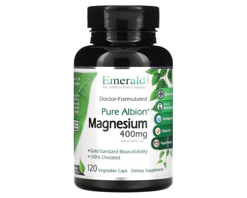 Emerald Laboratories, Pure Albion Magnesium, 100 mg, 120 Vegetable Caps Emerald Laboratories, Pure Albion Magnesium, 100 mg, 120 Vegetable Caps