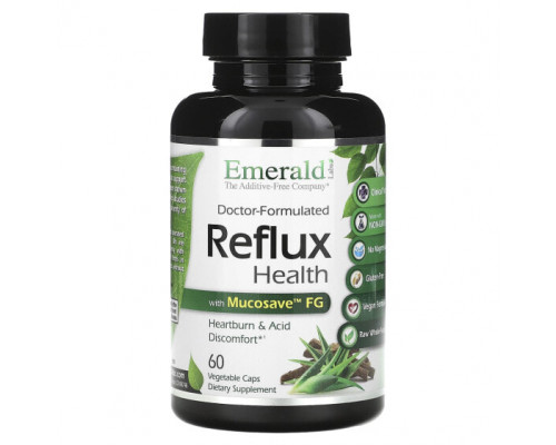 Для пищеварительной системы Emerald Laboratories, Reflux Health с Mucosave FG, 60 растительных капсул Для пищеварительной системы Emerald Laboratories, Reflux Health с Mucosave FG, 60 растительных капсул