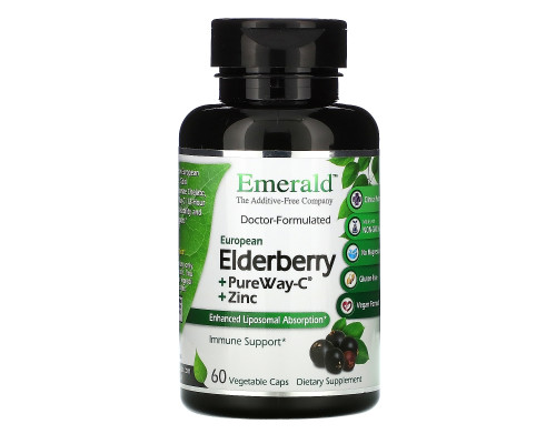 Emerald Laboratories, Elderberry + PureWay C + Zinc, 60 Vegetable Caps Emerald Laboratories, Elderberry + PureWay C + Zinc, 60 Vegetable Caps
