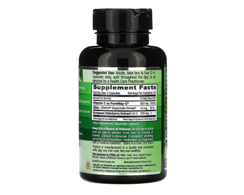 Emerald Laboratories, Elderberry + PureWay C + Zinc, 60 Vegetable Caps Emerald Laboratories, Elderberry + PureWay C + Zinc, 60 Vegetable Caps