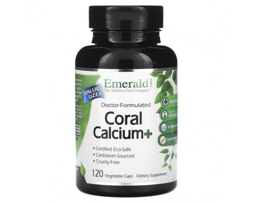 Кальций Emerald Laboratories, Coral Calcium +, 120 растительных капсул Кальций Emerald Laboratories, Coral Calcium +, 120 растительных капсул