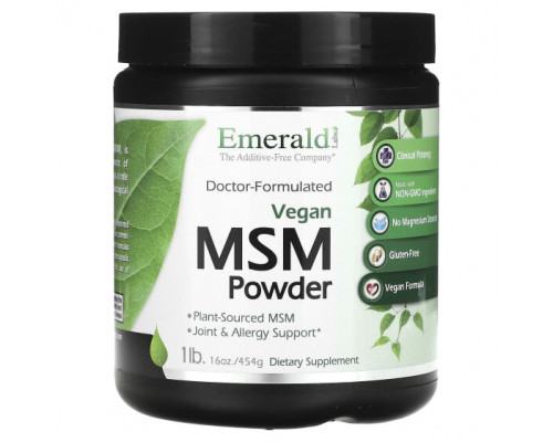 Для мышц и суставов Emerald Laboratories, Веганский порошок с МСМ, 454 г (1 фунт) Для мышц и суставов Emerald Laboratories, Веганский порошок с МСМ, 454 г (1 фунт)