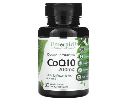 Антиоксиданты Emerald Laboratories, CoQ10, 200 мг, 30 растительных капсул Антиоксиданты Emerald Laboratories, CoQ10, 200 мг, 30 растительных капсул