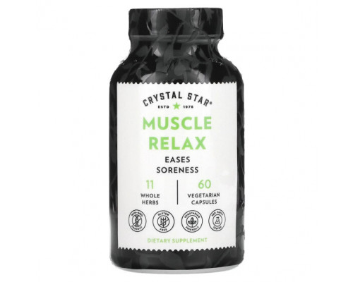 Растительные экстракты и настойки Crystal Star, Muscle Relax, для расслабления мышц, 60 вегетарианских капсул Растительные экстракты и настойки Crystal Star, Muscle Relax, для расслабления мышц, 60 вегетарианских капсул