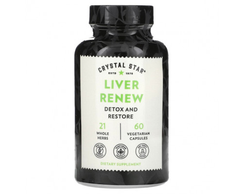 Для здоровья печени Crystal Star, Liver Renew, 60 вегетарианских капсул Для здоровья печени Crystal Star, Liver Renew, 60 вегетарианских капсул