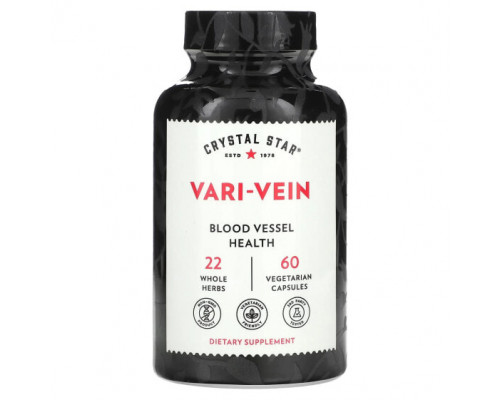 Растительные экстракты и настойки Crystal Star, Vari-Vein, 60 вегетарианских капсул Растительные экстракты и настойки Crystal Star, Vari-Vein, 60 вегетарианских капсул