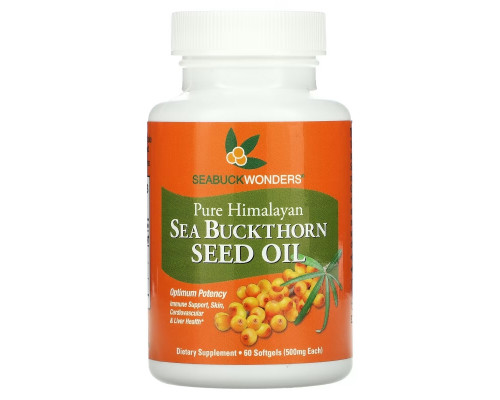 SeaBuckWonders, Sea Buckthorn Seed Oil, 500 mg, 60 Softgels SeaBuckWonders, Sea Buckthorn Seed Oil, 500 mg, 60 Softgels