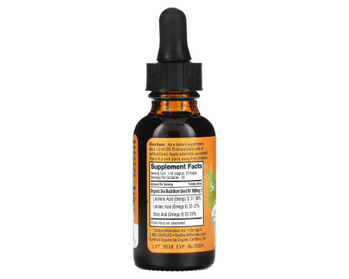 SeaBuckWonders, Organic Himalayan Sea Buckthorn Seed Oil, 1 fl oz (30 ml) SeaBuckWonders, Organic Himalayan Sea Buckthorn Seed Oil, 1 fl oz (30 ml)