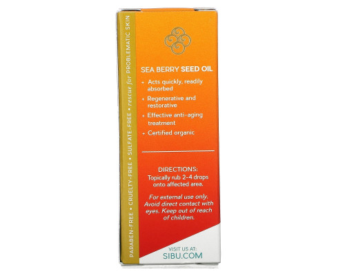 Sibu Beauty Масло из семян облепихи для всех типов кожи, для питания и увлажнения кожи, 10 мл Sibu Beauty Масло из семян облепихи для всех типов кожи, для питания и увлажнения кожи, 10 мл