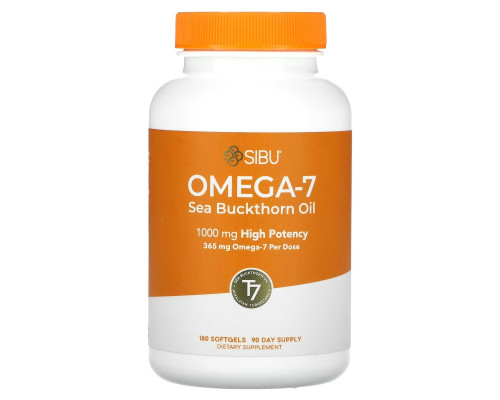 Sibu Beauty, Omega-7, Sea Buckthorn Oil, 500 mg, 180 Softgels Sibu Beauty, Omega-7, Sea Buckthorn Oil, 500 mg, 180 Softgels