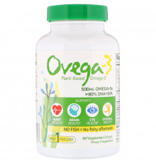 Ovega-3, Ovega-3, ДГК + ЭПК, 500 мг, 60 вегетарианских капсул