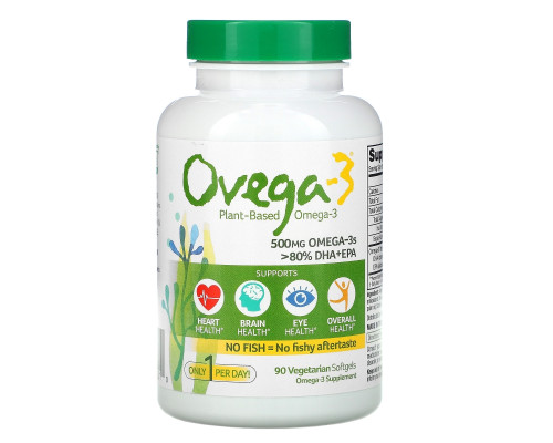 Ovega-3, Plant-Based Omega-3, 90 Vegetarian Softgels Ovega-3, Plant-Based Omega-3, 90 Vegetarian Softgels