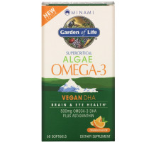 Minami Nutrition Веганская ДГК суперкритическая добавка с Омега-3 со вкусом апельсинов 60 гелевых капсул