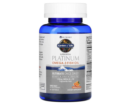 Minami Nutrition MorEPA Platinum Омега-3 и витамин D3 с апельсиновым вкусом 60 гелевых капсул