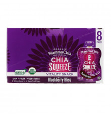Mamma Chia Chia Squeeze Органическая энергетическая закуска из семян чиа со вкусом ежевики 8 порций 35 унции (99 г) каждая