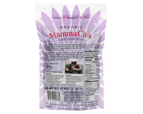 Mamma Chia Натуральные черные семена чиа 12 унций (340 г) Mamma Chia Натуральные черные семена чиа 12 унций (340 г)