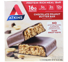 Atkins Advantage Шоколадный батончик с арахисовым маслом 5 батончиков 2.1 унции (60 г) каждый