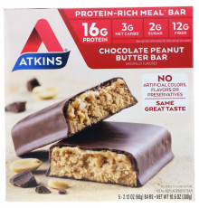 Atkins Advantage Шоколадный батончик с арахисовым маслом 5 батончиков 2.1 унции (60 г) каждый