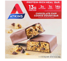 Atkins Улучшенные песочные батончики с кусочками шоколада 5 батончиков каждый по 212 унции (60 г)