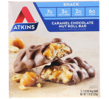 Atkins Advantage Карамель шоколад орех 5 батончиков 16 унции (44 г) каждый