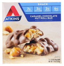Atkins Advantage Карамель шоколад орех 5 батончиков 16 унции (44 г) каждый