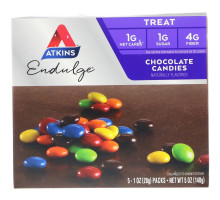Atkins Treat Endulge Chocolate Candies 5 Packs 1 oz (28 g) Each