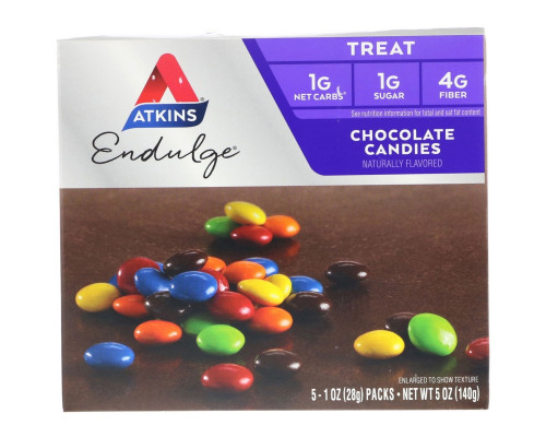 Atkins Treat Endulge Chocolate Candies 5 Packs 1 oz (28 g) Each Atkins Treat Endulge Chocolate Candies 5 Packs 1 oz (28 g) Each