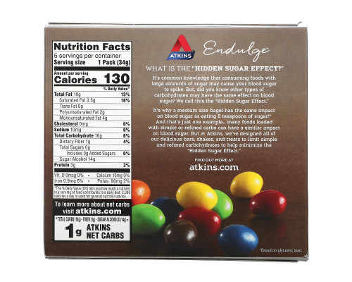 Atkins Treat Endulge конфеты с арахисом в шоколаде 5 пакетиков 12 унции (34 г) каждый Atkins Treat Endulge конфеты с арахисом в шоколаде 5 пакетиков 12 унции (34 г) каждый