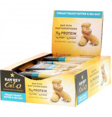 Raw Revolution Glo Creamy Peanut Butter & Sea Salt 12 Bars 1.6 oz (46 g) Each