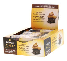 Raw Revolution Glo Peanut Butter Dark Chocolate & Sea Salt 12 Bars 1.6 oz (46 g) Each