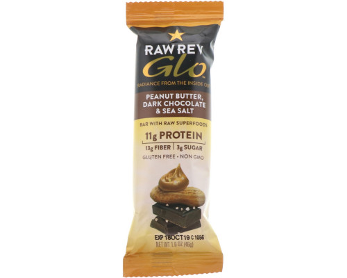 Raw Revolution Glo Peanut Butter Dark Chocolate & Sea Salt 12 Bars 1.6 oz (46 g) Each Raw Revolution Glo Peanut Butter Dark Chocolate & Sea Salt 12 Bars 1.6 oz (46 g) Each