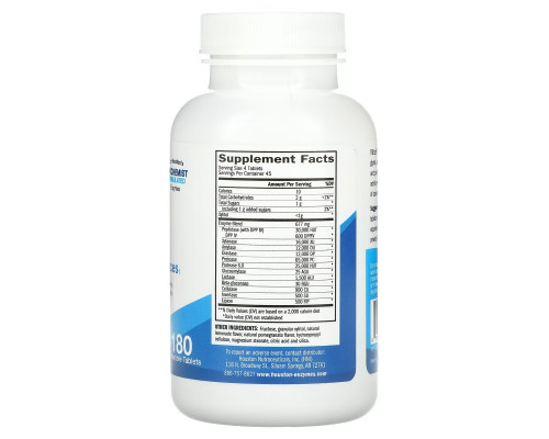 Houston Enzymes TriEnza Chewable with DPP IV Activity 180 Chewable Tablets Houston Enzymes TriEnza Chewable with DPP IV Activity 180 Chewable Tablets