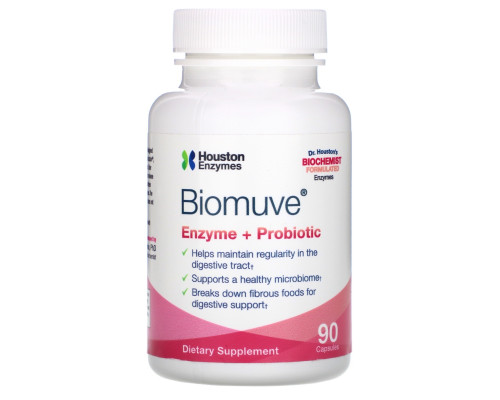 Houston Enzymes, Biomuve, Enzyme + Probiotic, 90 Capsules Houston Enzymes, Biomuve, Enzyme + Probiotic, 90 Capsules
