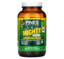 Зелень и зеленые овощи Pines International, Смесь суперфудов Mighty Greens, 227 г (8 унций)