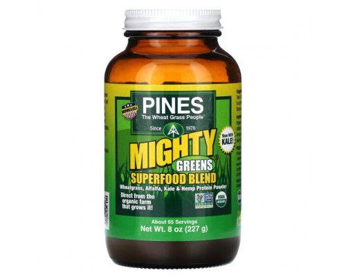 Зелень и зеленые овощи Pines International, Смесь суперфудов Mighty Greens, 227 г (8 унций) Зелень и зеленые овощи Pines International, Смесь суперфудов Mighty Greens, 227 г (8 унций)