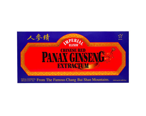 Imperial Elixir Chinese Red Panax Ginseng Extractum 10 Bottles 0.34 fl oz (10 ml) Each Imperial Elixir Chinese Red Panax Ginseng Extractum 10 Bottles 0.34 fl oz (10 ml) Each