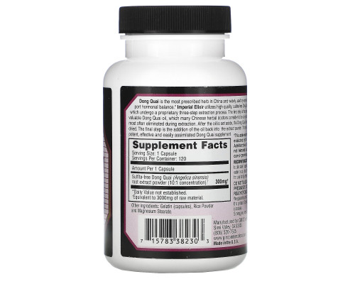 Imperial Elixir Extra Strength Dong Quai 3000 mg 120 Capsules Imperial Elixir Extra Strength Dong Quai 3000 mg 120 Capsules