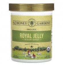 Прополис и пчелиное маточное молочко Honey Gardens, Органическое маточное молочко, в необработанном меде, 312 г (11 унций)