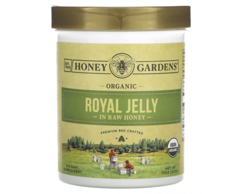 Прополис и пчелиное маточное молочко Honey Gardens, Органическое маточное молочко, в необработанном меде, 312 г (11 унций) Прополис и пчелиное маточное молочко Honey Gardens, Органическое маточное молочко, в необработанном меде, 312 г (11 унций)