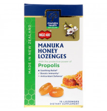 Manuka Health, Manuka Honey Lozenges, Propolis, MGO 400+, 15 Lozenges