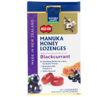 Manuka Health, Леденцы, лесной мёд манука и черная смородина, MGO 400+, 15 леденцов