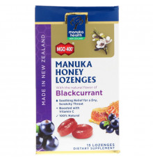 Manuka Health, Леденцы, лесной мёд манука и черная смородина, MGO 400+, 15 леденцов