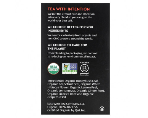 Травяные сборы и чаи Choice Organic Teas, Herbal Tea, грейпфрут и ханибуш, без кофеина, 16 чайных пакетиков, 29 г (1,02 унции) Травяные сборы и чаи Choice Organic Teas, Herbal Tea, грейпфрут и ханибуш, без кофеина, 16 чайных пакетиков, 29 г (1,02 унции)