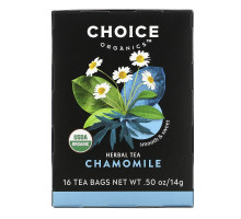 Choice Organic Teas, Травяной чай, органический, ромашка, без кофеина, 16 чайных пакетиков, 0,5 унции (14 г)